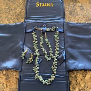 Stauer Jade Necklace, bracelet, and earrings